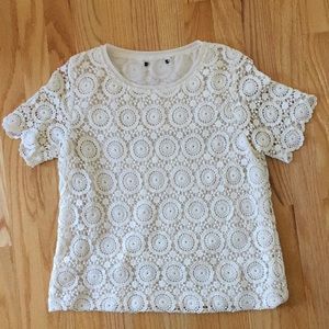 Forever 21 Cream Crochet Top w/Lining